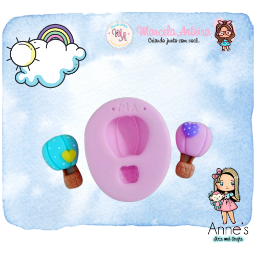 074  - Silicone Mold Balao Cute - Cute Balloon Marcela Arteira Collection