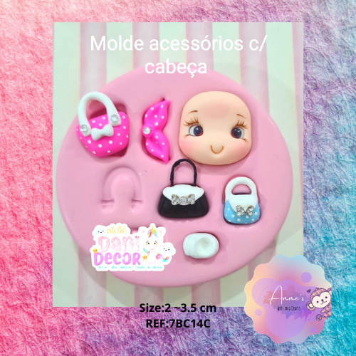 Silicone Mold Acessorios c/ Cabeça - Accessories w/ Head - Collection Dani Décor