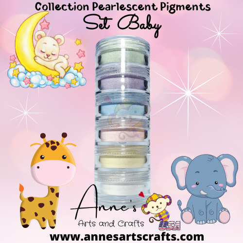 Set Baby -  Pearlescent Pigments Mineral Powders for Polymer Clay Art Jewelry and Mixed Media Color