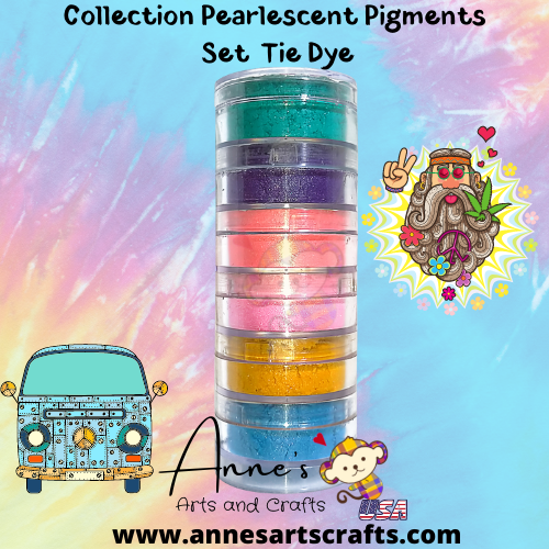 Set Tie Dye - Pearlescent Pigments Mineral Powders for Polymer Clay Art Jewelry and Mixed Media Color