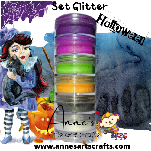 Set Halloween - Pearlescent Pigments Mineral Powders for Polymer Clay Art Jewelry and Mixed Media Color