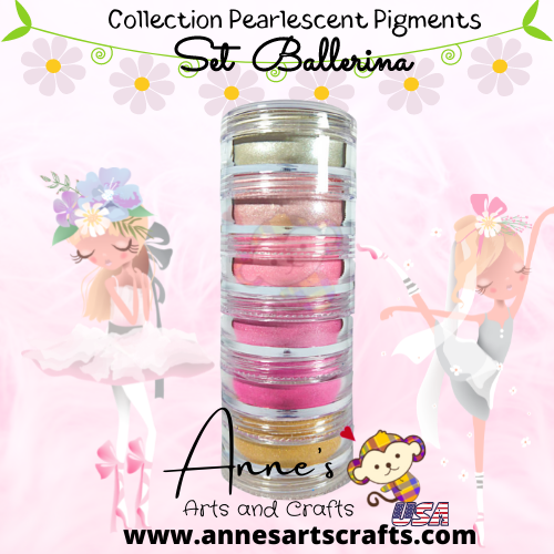 Set Ballerina - Pearlescent  Pigments Mineral Powders for Polymer Clay Art Jewelry and Mixed Media Color