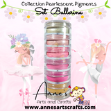 Set Ballerina - Pearlescent  Pigments Mineral Powders for Polymer Clay Art Jewelry and Mixed Media Color