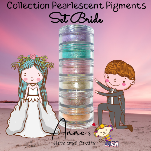 Set Bride -  Pearlescent Pigments Mineral Powders for Polymer Clay Art Jewelry and Mixed Media Color