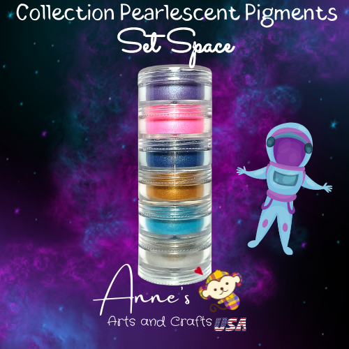 Set Space -  Pearlescent Pigments Mineral Powders for Polymer Clay Art Jewelry and Mixed Media Color