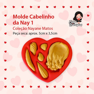 298 - Silicone Mold Cabelinhos da Nay 1 - Hair of Nay 1 - Faby Rodrigues