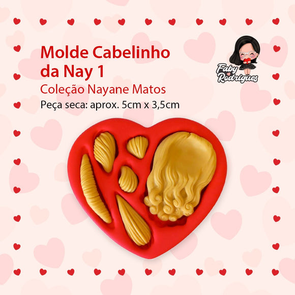 298 - Silicone Mold Cabelinhos da Nay 1 - Hair of Nay 1 - Faby Rodrigues