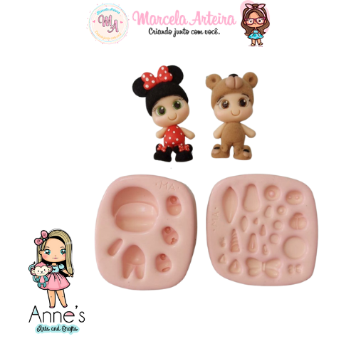 664 - Silicone Mold Pantufinhas - Little Slippers - Marcela Arteira Collection
