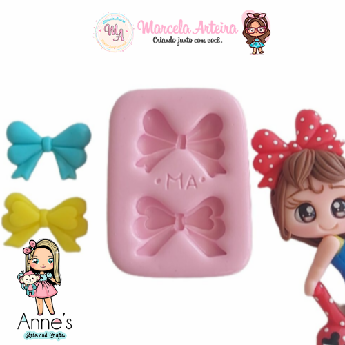 762 - Silicone Mold Lacos Cute 2 - Cute Bows 2 - Marcela Arteira Collection