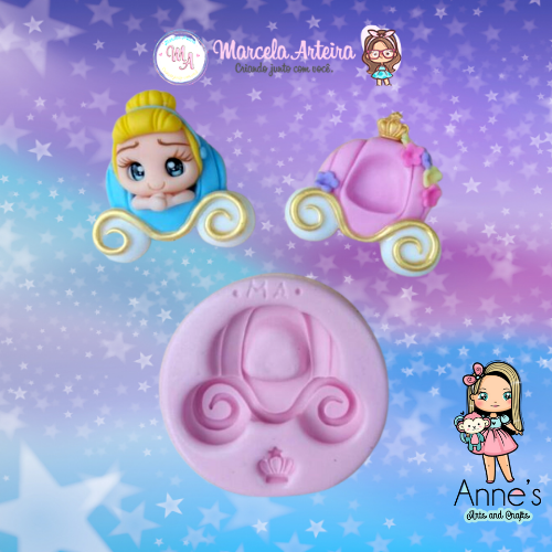 792 - Silicone Mold Carruagem Cute - Cute Carriage - Marcela Arteira Collection