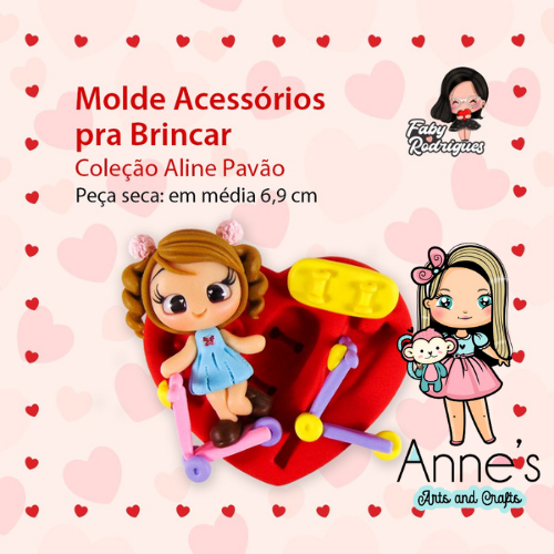 107 - Silicone Mold Acessorios Para Brincar -  - Scooter Toy  Faby Rodrigues