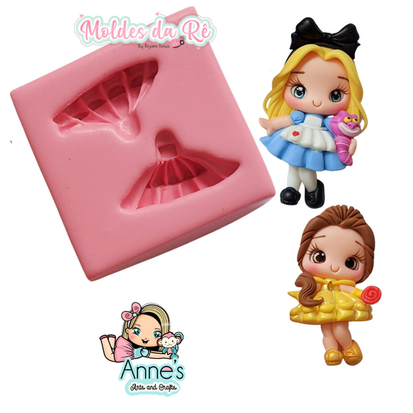 Silicone Mold Princess Party 2 - Moldes da Rê Collection