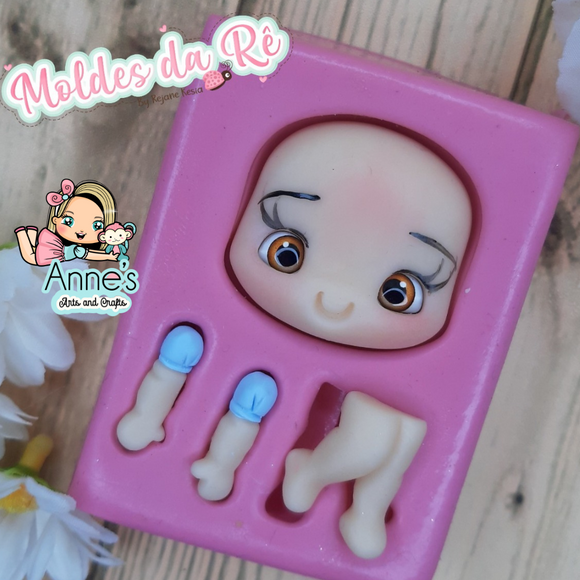 Silicone Mold  - Head and Legs and Arms M - Moldes da Rê Collection
