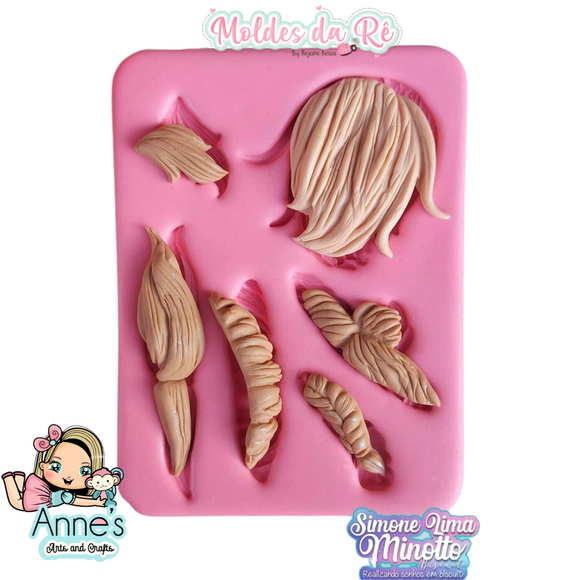 Silicone Mold - Hair by Simone - Moldes da Rê Collection
