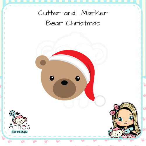 Embossed and Cutout Christmas Clay Cutter  - Ted Bear Head