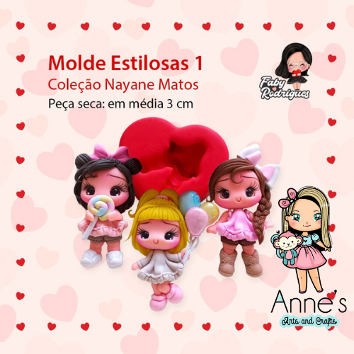 205 - Silicone Mold Estilosas 1 - Stylish 1 - Faby Rodrigues