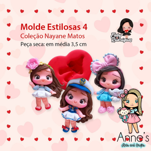 206 - Silicone Mold Estilosas 4 - Stylish 4 - Faby Rodrigues