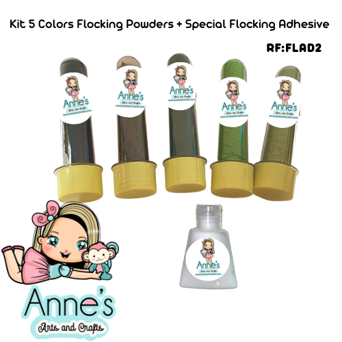Set Color Velvet  Flocking Powder + Special Flocking Adhesive  REF: FLAD2