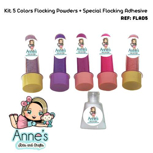Set Color Velvet  Flocking Powder + Special Flocking Adhesive REF: FLAD5