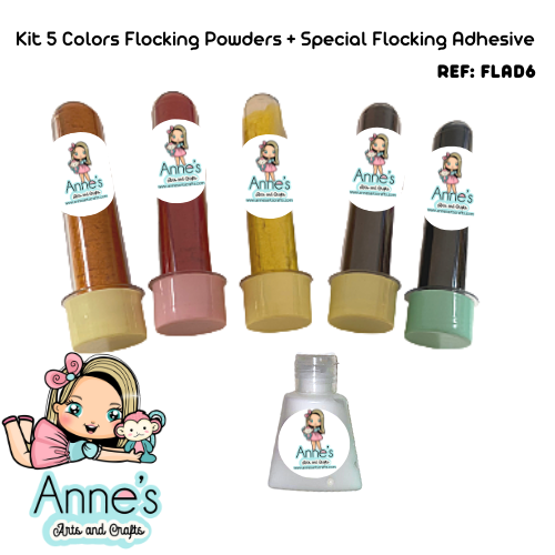 Set Color Velvet  Flocking Powder + Special Flocking Adhesive - REF: FLAD6
