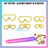 Kit Cutter Glasses Heart With Ejector