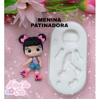 Silicone Mold Menina Patinadora - Roller Skating Girl Collection  Artes da Cris