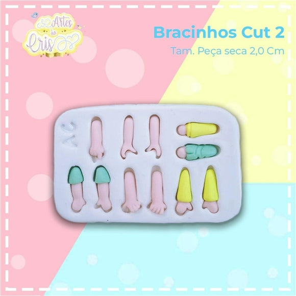 Silicone Mold Bracinhos Cute 2  - Cute Little Arms 2  - Artes da Cris Collection