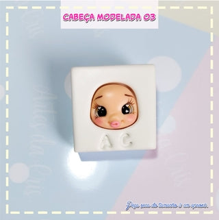 Silicone Mold Cabeça Modelada 03 - Head 03  - Artes da Cris Collection