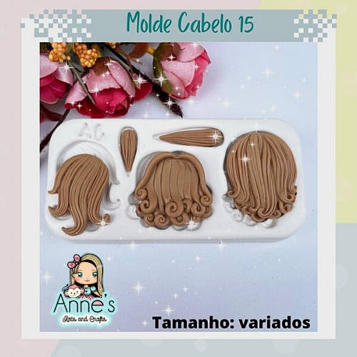 Silicone Mold Cabelo 15  - Hair 15 - Artes da Cris Collection