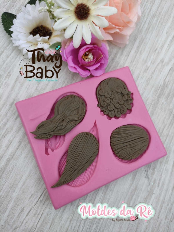 Silicone Mold - Hair 1 by Thay - Moldes da Rê Collection