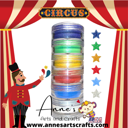 Set Circus -  Pearlescent Pigments Mineral Powders for Polymer Clay Art Jewelry and Mixed Media Color
