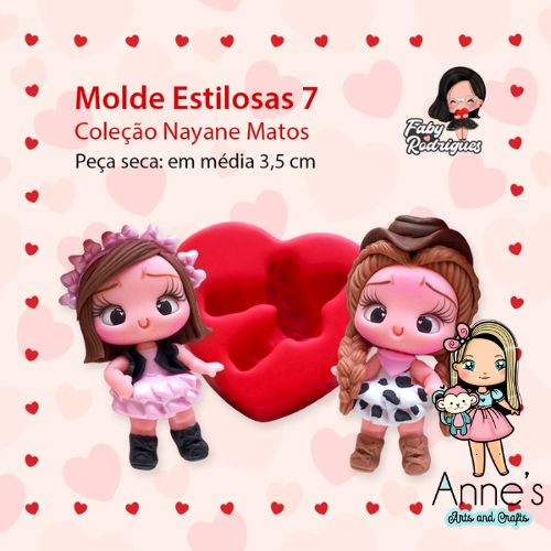 210 - Silicone Mold Estilosas 7 - Stylish 7 - Faby Rodrigues