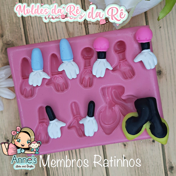 Silicone Mold - Mouse Arms & Legs - Membros Ratinhos - Moldes da Rê Collection