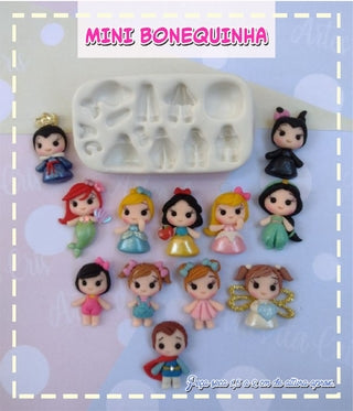 Silicone Molde  Mini Bonequinha  - Little Doll - Artes da Cris Collection