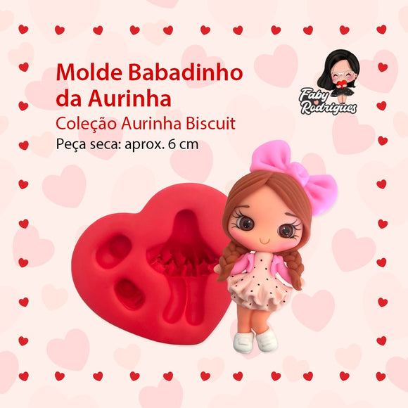 401 - Silicone Mold Babadinho da Aurinha - Ruffles Dress by Aurinha Biscuit