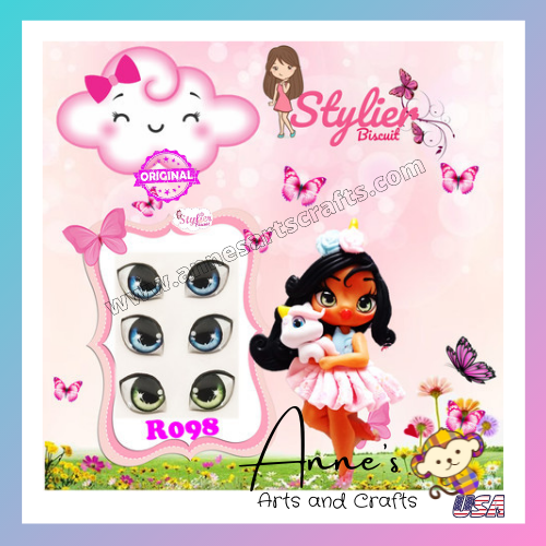 Eyes 3D Stickers Resin  - Ojos, Olhos Resinados -R098 PP - Stylier