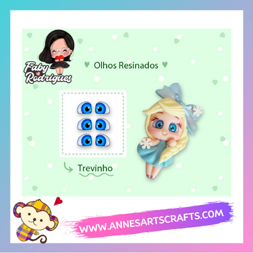 Eyes 3D Stickers Resin  - Ojos, Olhos Resinados -  Trevinho
